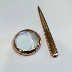 L’Objet Stars 24K Gold Plated Letter Opener and Magnifying Glass